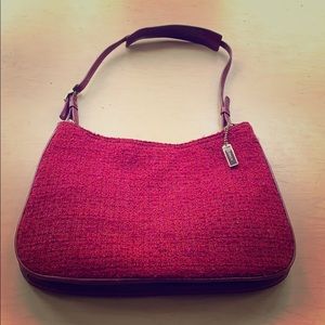 Red tweed Coach bag
